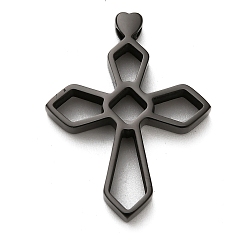 Черный 304 подвески из нержавеющей стали, крестик, ионное покрытие (ip), чёрные, 30.5x23.5x4 мм, отверстие : 3 мм