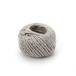 Gray 50M Round Jute Cord, for Gift Wrapping, Party Decoration, Gray, 2mm, about 54.68 Yards(50m)/Roll