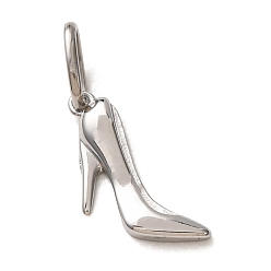 Stainless Steel Color 304 Stainless Steel Charms, High-heeled Shoes Charms, Stainless Steel Color, 11x8.5x2mm, Hole: 4x2.5mm