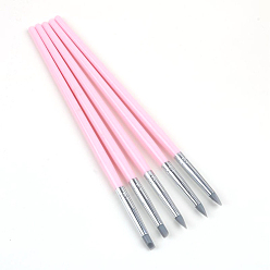Pink Ручка для лепки из силиконовой полимерной глины, с пластиковой подставкой для ручек, набор ручек для резьбы по глине, розовые, 15.5x0.5 см