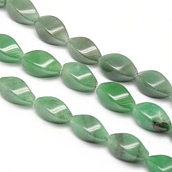 Green Aventurine Natural Twist Green Aventurine Beads Strands, 16x8x8mm, Hole: 1mm, about 25pcs/strand, 15.74 inch