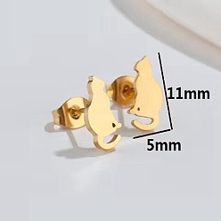 the cat Милые женские серьги-пусеты с животными - серьги из костей кошки и кролика, универсальная модная бижутерия (1 неделя)