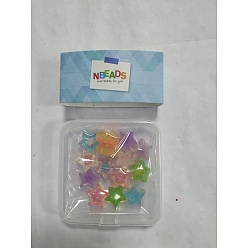 Mixed Color Nbeads 14Pcs 7 Colors Resin Beads, Star, Mixed Color, 17mm