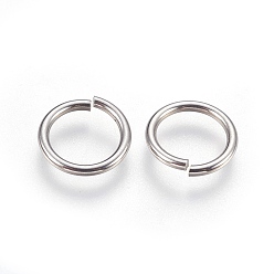 Stainless Steel Color 304 Stainless Steel Open Jump Rings, Stainless Steel Color, 12x1.5mm, Inner Diameter: 9mm, 600pcs/bag