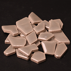 Персиковый Слойка Фарфоровые кабошоны, мозаичные плитки, для украшения дома или поделок, разнообразные, розовые, 7~30x6.5~17x3.5~4 мм, о 200 г / мешок