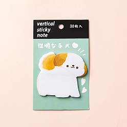 Dog Cartoon Animal Memo Pad Sticky Notes, Sticker Tabs, for Office School Reading, Dog, 70~85mm, 30 sheets/book