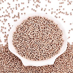 Персиковый Слойка Пластиковые круглые бусины ccb, розовые, 3x2.5 мм, отверстие : 1.2 мм