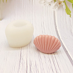 White Shell Shape DIY Candle Silicone Molds, Resin Casting Molds, For UV Resin, Epoxy Resin Jewelry Making, White, 6.5x5.7x4.1cm