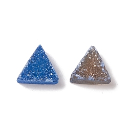 Druzy Agate Natural Druzy Agate Cabochons, Dyed, Triangle, Cornflower Blue, 8x8~9x5mm