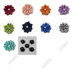 (52) Непрозрачная лаванда 50 шт 10 цвета ручная работа полиэстер аксессуары для костюма, лотос, со стразами, разноцветные, 30x23x11 мм, 5 шт / цвет