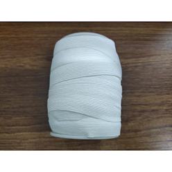 White Flat Elastic Cord, with Silicone, Webbing Non-Slip Elastic Ribbon, for Hair Accessories, Clothing, Wedding, with Spool, White, 15mm, about 20yards/roll(18.28m/roll)