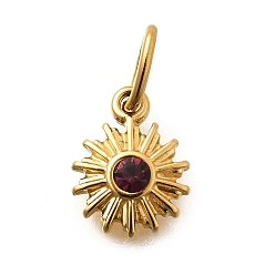 Кокосово-Коричневый 304 из нержавеющей стали амулеты горный хрусталь, ионное покрытие (ip), кокосового коричневый, 11.5x9.5x2.5 мм, отверстие : 4.5 мм