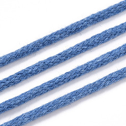 Cornflower Blue Cotton String Threads, Macrame Cord, Decorative String Threads, for DIY Crafts, Gift Wrapping and Jewelry Making, Cornflower Blue, 3mm, about 109.36 Yards(100m)/Roll.