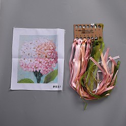 Mixed Color Bouquet Pattern, Oxford Silk Ribbon DIY Embroidery Tool Suit, of Home  Decorate, Heart Pattern, Mixed Color, 25x22cm