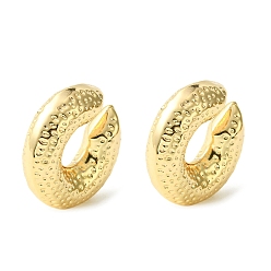Real 18K Gold Plated Brass Cuff Earrings for Women, Real 18K Gold Plated, 29.5x10mm