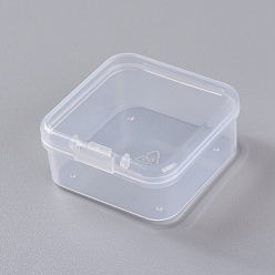 Clear Plastic Boxes, Bead Storage Containers, Square, Clear, 4.5x4.5x2cm, Inner Diameter: 4.1x4.1cm
