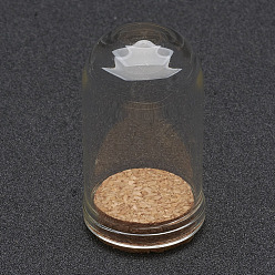 Clear Glass Dome Cloche Cover, Bell Jar, with Cork Base, For Doll House Container, Dried Flower Display Decoration, Clear, 44.5x25mm, Capactiy: about 9ml(0.3 fl. oz)