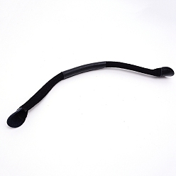 Noir Poignées de sac en toile en cuir, pour accessoires de remplacement de sangles de sac, noir, 410x13.5~34x2~17mm, Trou: 1.2mm