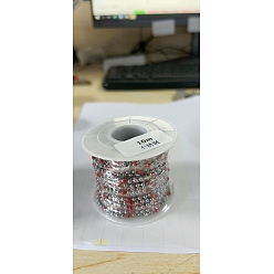 Красный 304 из нержавеющей стальной шарик цепочки, с эмалью, пайки, с катушкой, красные, бусины : 2.5 мм и 3 мм, около 32.8 футов (10 м) / рулон