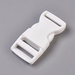 White PP Plastic Side Release Buckles, Survival Bracelet Clasps, White, 65x32x12mm, Hole: 4x25mm