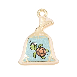 Tortoise Подвески из сплава , стойки покрытие, брелоки для сумок, напечатанный, без кадмия, без никеля и без свинца, золотые, черепаха, 23.5x16x2 мм, отверстие : 2 мм