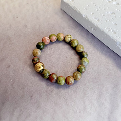 Унакит Натуральные растягивающиеся кольца унакита, регулируемые бисерные кольца, 3 мм