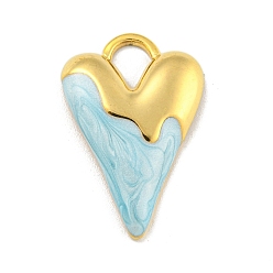 Светло-Синий Ионное покрытие (ip) 304 подвески из нержавеющей стали, с эмалью, реальный 18 k позолоченный, шарма сердца, голубой, 25x16.5x3 мм, отверстие : 5x4 мм
