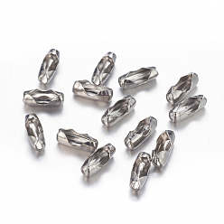 Stainless Steel Color 304 Stainless Steel Ball Chain Connectors, Stainless Steel Color, 9x3.5x3mm, Fit for 2.4mm ball chain