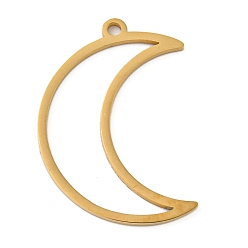 Золотой Ионное покрытие (ip) 304 подвески из нержавеющей стали, лазерная резка, лунное очарование, золотые, 25x17.5x1 мм, отверстие : 1.2 мм