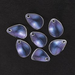 Clear AB Transparent Acrylic Pendants, with Glitter Powder, Petal Charm, Clear AB, 17x13x2mm, Hole: 2mm, about 1530pcs/500g