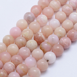 Pink Opal Natural Pink Opal Beads Strands, Round, 6mm, Hole: 1mm, about 67pcs/strand, 15.7 inch(40cm)