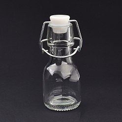 Clear (Defective Closeout Sale: Oxidized), Glass Sealed Bottle, with Swing Top Stoppers, for Home Kitchen, Arts & Crafts Projects, Clear, 5.1x4.6x11.2cm