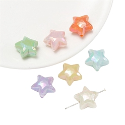 Звезда 10шт. ab покрытие акриловые бусины, звезда, 19x20 мм, отверстие : 2 мм