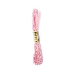Flamingo Polyester Embroidery Threads for Cross Stitch, Embroidery Floss, Flamingo, 0.15mm, about 8.75 Yards(8m)/Skein