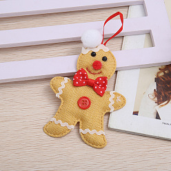 Gingerbread Man Рождественские украшения из тканевых подвесок, для подвесного украшения елки, Колобок, 165x92 мм
