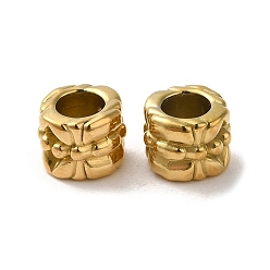 Real 18K Gold Plated 304 Stainless Steel Beads, Large Hole Beads, Column, Real 18K Gold Plated, 7x5.5mm, Hole: 4mm