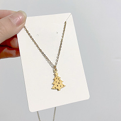 Рождественская елка Рождество 304 ожерелья с цепочкой из нержавеющей стали с подвеской, золотые, рождественская елка