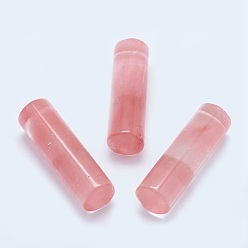 Cherry Quartz Glass Cherry Quartz Glass Beads, Undrilled/No Hole Beads, Column, 35x11mm
