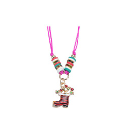 Necklace 8 Colorful Christmas Tree & Santa Claus Bracelet and Necklace Set for Kids