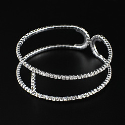 silver Double-layer diamond-studded steel wire bracelet with claw chain - Jewelry Supply B272.