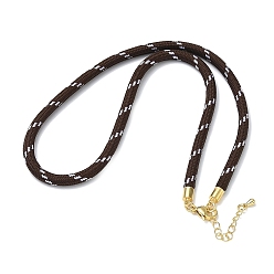 Coconut Brown Ployester Core-Wrapped Round Cord Necklace Making, with Brass Finding, Golden, Coconut Brown, 17.72x0.18 inch(45x0.45cm)