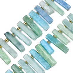 Natural Glass Бусины из натурального стекла, колонка, 11~36x6.5~7 мм, отверстие : 1~1.2 мм, около 40~42 шт / нитка, 15.35~15.75'' (39~40 см)