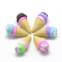 Mixed Color Handmade Polymer Clay Beads, No Hole, Ice Cream, Mixed Color, 30~35x14~16mm