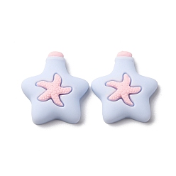 Фиолетовый Кабошон из непрозрачной смолы, морская звезда, фиолетовые, 24x22x6.5 мм