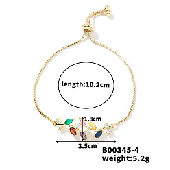  Модные браслеты-слайдеры в европейском и американском стиле со стразами, лист, 4 дюйм (10.2 см)