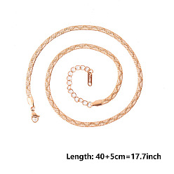 Розовое Золото 304 ожерелья из змеиной стали из нержавеющей стали, розовое золото , 15.75 дюйм (40 см)