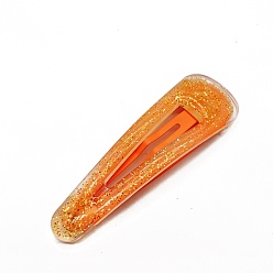 Оранжевый Блестящие пластиковые заколки для волос, нескользящие заколки для волос для девочек, женщины, оранжевые, 53x16 мм