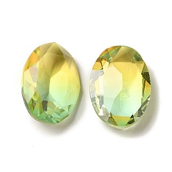 Light Topaz Faceted K9 Glass Rhinestone Cabochons, Pointed Back, Oval, Light Topaz, 18x13x6mm