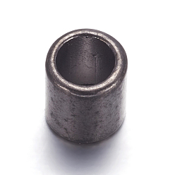 Gunmetal Tibetan Style Alloy Beads, Cadmium Free & Lead Free, Column, Gunmetal, 9x8mm, Hole: 6mm