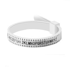 White Plastic UK Ring Sizer Measuring Tool, Finger Measuring Belt, White, 11.5cm